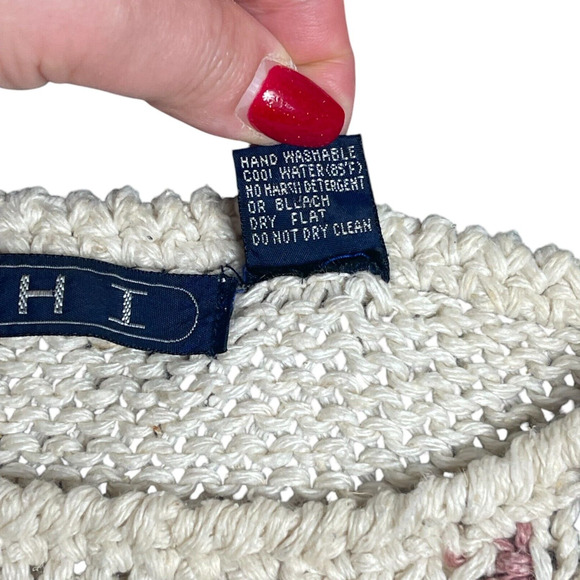 VTG 80s 90s Sweater Sz M Silk Puff 3/4 Sleeve Knit Aztec Fair Isle Grannycore - Picture 4 of 9